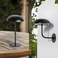 Arcchio lampe de table LED rechargeable Thenra, noir, support mural