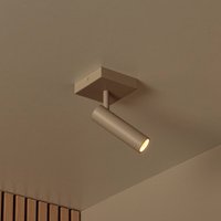 Lucide Grado ceiling spotlight, length 10 cm, taupe, metal