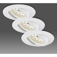 Briloner Vit LED-inbyggnadsspot i set om 3 - svängbar.