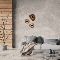 Zambelis LED wall light 23174, brown/black, 40 x 30 cm, metal