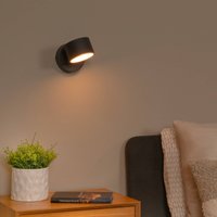 Lucide LED-vägglampa Gian, svart, bredd 11 cm, metall
