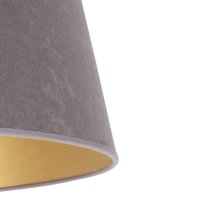 Klosz lampy stożkowy, wysokość 18 cm, szary/złoty