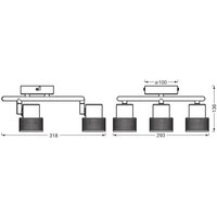 Reflektor sufitowy OSRAM CORK SPIRAL biały 3-spot GU10LED 927 ściemniany
