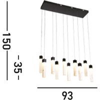 Searchlight Moonbeam LED-hänglampa, 10 lampor, svart, vit, metall