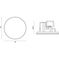 Molto Luce Inbyggnadslampa Wall 68R Glas RD, vit, aluminium, CCT