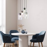 TK Lighting Hänglampa Molly, Ø 38 cm, flerfärgad, metall, glas, 4 lampor.