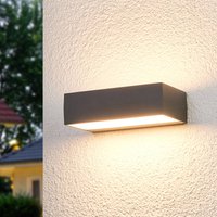 Lucande LED outdoor wall lamp Lissi, 21 cm, anthracite, IP54