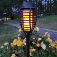 Näve LED solar ground spike lamp FANILO, black, 45 cm, set of 5 IP44