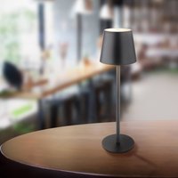 Globo LED rechargeable table lamp Vannie, black, height 36 cm, IP44