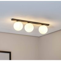 EMIBIG LIGHTING Plafonnier Fit, noir/opal, à 3 lampes