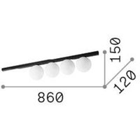 Ideallux Ideal Lux taklampa Binomio mässingsfärgad 4flg metallglas