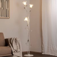 ONLI Lancia 3-bulb floor lamp, ivory-coloured, iron, glass