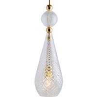 EBB & FLOW Smykke L hänglampa guld crystal check
