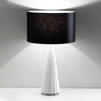 Selène Lampe table Costa Rica abat-jour noir, pied blanc