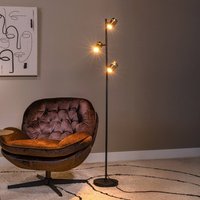 Lucide Golvlampa Upton, höjd 154 cm, svart/rökgrå, 3 lampor