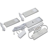 LED-Unterbaulampe Eco-Pad F 3x-Set 4.000K alu