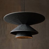 LOOM DESIGN Morphic hänglampa, svart, filt, Ø 50 cm