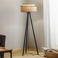 Duolla Lampe sur pied Boho jute & noir, hauteur 145 cm