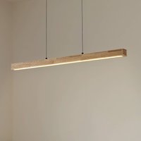 Lucande LED-hänglampa Emara, ljust trä, ek, CCT