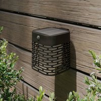 Philips Hara LED solar wall light, black, with sensor, IP44