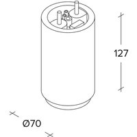 TECNICO by Sforzin Propilei taklampa, vit/svart/mässing/koppar, gips