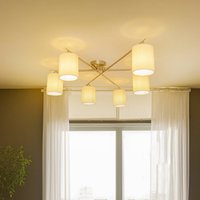 Lindby Pellinora taklampa, nickelfärgad/vit