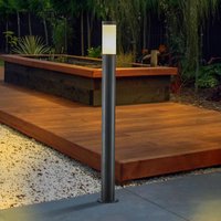 Lindby Statius path light, anthracite/opal, iron, 100 cm