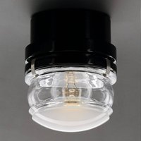 Oluce LED-vägglampa Fresnel, svart, aluminium, glas, 2 700 K