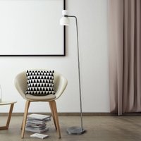 miloox by Sforzin Golvlampa Fifty, stålfärgad, opalvitt glas, justerbar