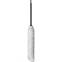 DESIGN BY US Marble Art pendant light, white, Carrara marble, height 30 cm
