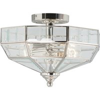 Elstead Taklampa Old Park, nickel polerad