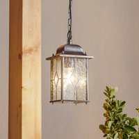 Elstead Pendant light Wexford WX9, IP23, black-silver, metal, glass