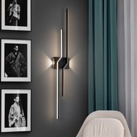 Schuller Valencia LED-vägglampa Zig Zag, höjd 100 cm, svart, metall, 4 lampor
