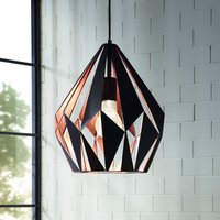 EGLO Hänglampa Carlton svart koppar Ø 31 cm