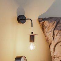 Envostar Yorik vägglampa, svart/ljus trä