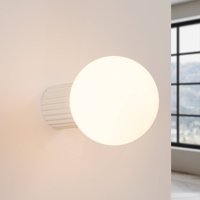 SOLLUX LIGHTING Vägglampa ORBI, beige, glas/metall, Ø 12 cm, IP44, G9