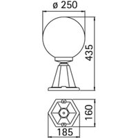 Albert Leuchten Luminaire pour socle I, noir, verre soufflé