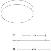 BRUMBERG Plafonnier LED Celtis Midi, 3.000 K, chintz, blanc