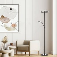 FISCHER & HONSEL LED-golvlampa Dent, svart, 180 cm, CCT, 2 lampor
