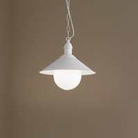 Argon Utomhushänglampa Enduro, vit, stål, glas, IP44, E27