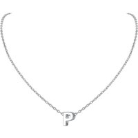 PROSILVER Sterling Silver Initial Necklace for Women,Letters A-Z 26 Alphabet Pendant, Adjustable Chain with S925 Stamp -Send Gift Box