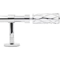 GCurtain Adjustable Single Curtain Pole, 110-210cm, 3/4 Inch Diameter, Wall/Ceiling Mount, White Branch Finials