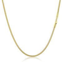 PROSTEEL Snake Chain Necklace with Sturdy Clasp, 2MM Thin Chain for Adding a Pendant, Mens Jewellery, 316L Stainless Steel Silver/Gold Plated/Black (W