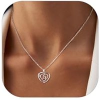 PROSILVER Sterling Silver Necklace for Women - Heart Celtic Cross Motherhood Triquetra Knot Pendant with Adjustable Chain - Celtic Infinity Love Jewel