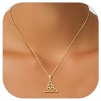 PROSILVER Sterling Silver Necklace for Women - Heart Celtic Cross Motherhood Triquetra Knot Pendant with Adjustable Chain - Celtic Infinity Love Jewel