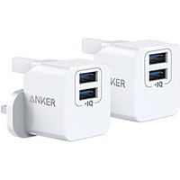 Anker USB Plug Charger, 2-Pack Dual Port 12W Wall Charger, PowerPort mini for iPhone XS/X / 8/8 Plus / 7 / 6S / 6S Plus, iPad, Galaxy Note 5 / Note 4,
