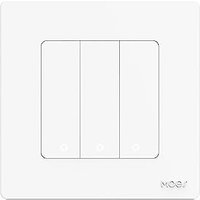 MOES ZigBee Smart Scene Switch with Star Ring Design - Requires MOES ZigBee Gateway, One Button Toggling, Whole House Linkage, 3 Gang, White White 3 G