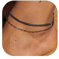 PROSTEEL Anklet for Women, Adjustable Waterproof Ankle Bracelets, Heart/Cuban/Figaro Foot Chain 316L Stainless Steel for Beach Summer with Gift Box