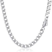 PROSTEEL Mens Curb Chain Necklace, Cuban Link Chains Silver/Gold Plated/Black, 4mm/6mm/9mm/13mm Width, 18"-30" Inches, Hip Hop Hypoallergenic 316L Sta