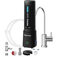 Waterdrop 10UB PRO Under Sink Water Filter, No Drilling Required, Time Reminder, with Brushed Nickel Faucet, Reduces Lead, Chlorine, Bad Taste & Odor,